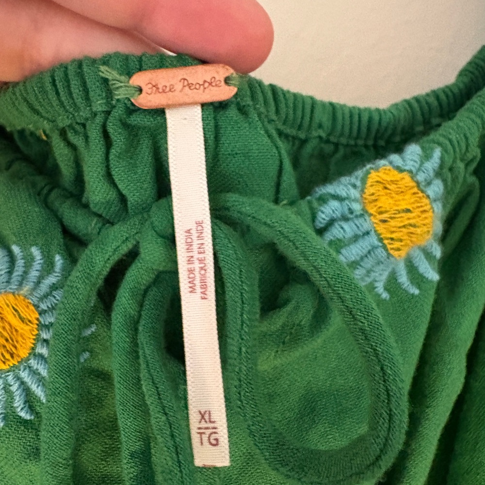 Free People Green with Yellow Floral Embroidery - Picture 5 of 8
